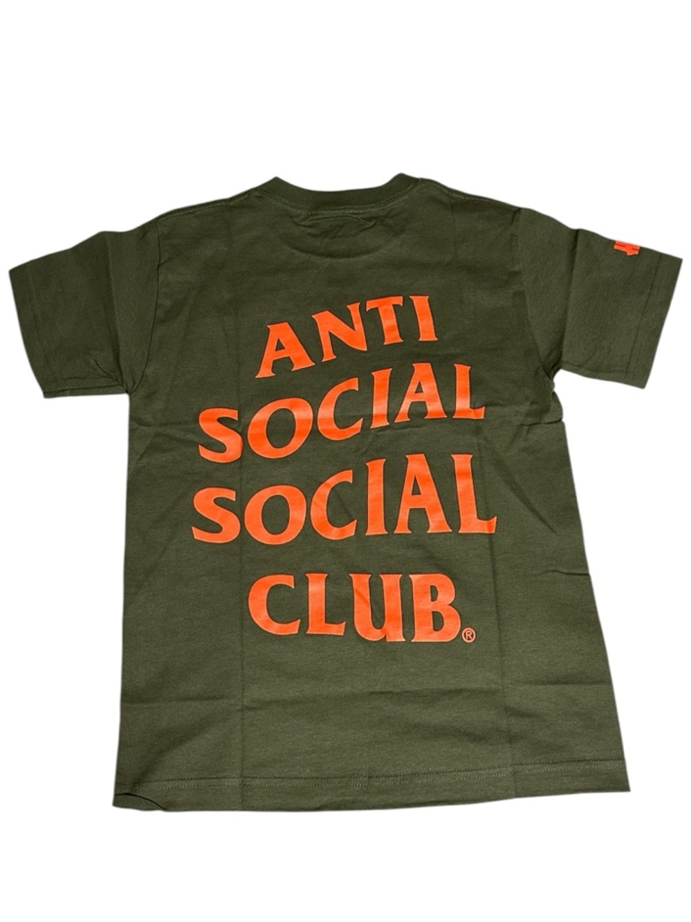 ASSC x Undefeated Paranoid Tee Olive Orange Logo Size S NWT